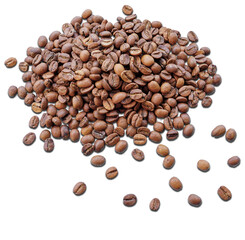 coffee real beans isolated on white or transparent backgrond, png photo