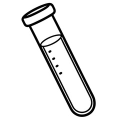 Modern Test Tube Line Drawing for Vectors