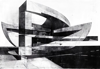 Abstract architecture in black and white