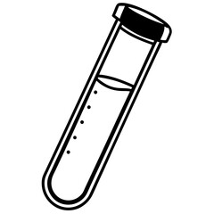 Modern Test Tube Line Drawing for Vectors