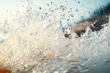 vibrant action shot of canoeist navigating whitewater rapids with splashes creating dynamic intensity