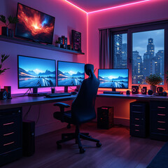 Technological room visual made with artificial intelligence