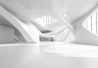 Obraz premium Abstract modern architecture background empty white opening