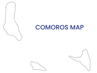 High detailed map of Comoros. Outline map of Comoros. Africa