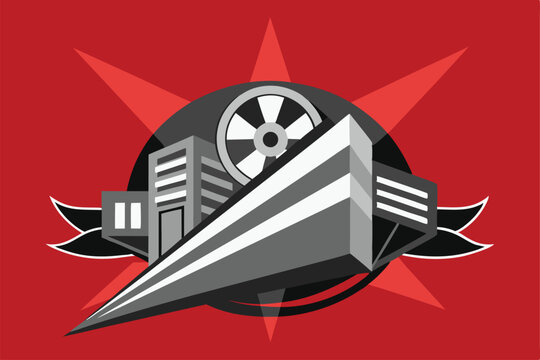 A striking combination of geometric shapes and sleek lines creates an eye-catching urban design, A sleek and minimalist design reflecting the allure of the silver screen