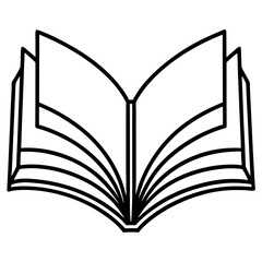 Simple Line Art of an Open Book in Vector Format