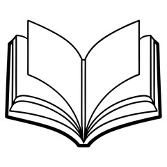 Simple Line Art of an Open Book in Vector Format