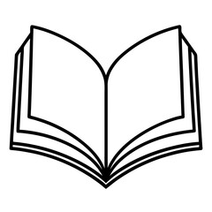 Simple Line Art of an Open Book in Vector Format