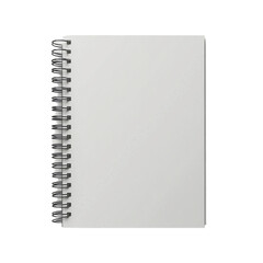 a blank spiraled notepad with white paper on a transparent background, PNG image, PNG file, Generative art.