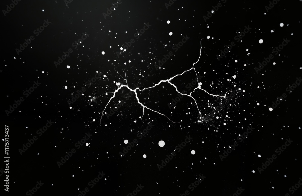 Poster abstract design with white scratches, spots on black background. grunge texture with distressed look