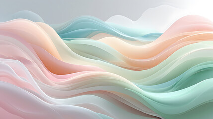 Fototapeta premium Dreamy Pastel Abstract Illustration Soft Gradients in Pale Pink and Blue