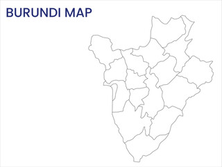 High detailed map of Burundi. Outline map of Burundi. Africa