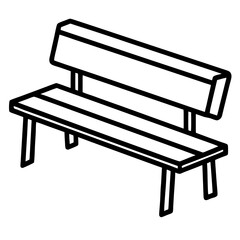 Sleek Line Drawing of a School Desk and Chair