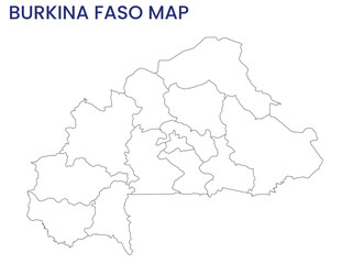 High detailed map of Burkina Faso. Outline map of Burkina Faso. Africa