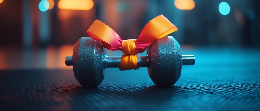 Gym dumbbell gift, fitness present, workout