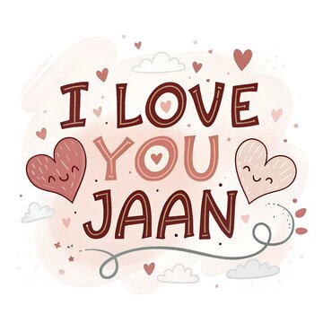 I Love You Jaan jpg transparent cut out social media post ad high quality web banner poster