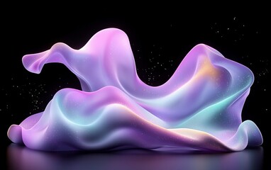 Obraz premium Abstract Purple Blue and Pink Fluid Swirling 3D Render Glowing Galaxy Design