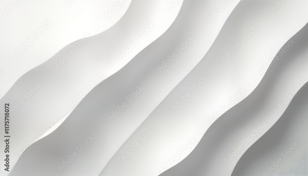 Poster abstract illustration smooth flowing curves in white, light gray. modern design with subtle gradient