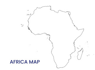 High detailed map of Africa. Outline map of Africa. Africa.