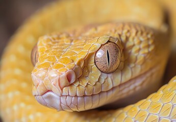 Obraz premium Blue viper snake closeup face