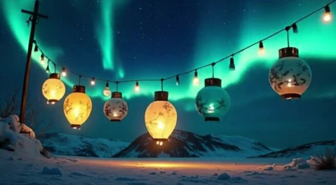 Islamic background for ramadan, eid mobarak, lantern seamless looping 4K virtual video animation background