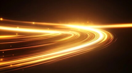 Golden Light Trails Curve Abstract Background Design