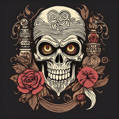 Obraz premium Generated imagskull designs in tattoo style