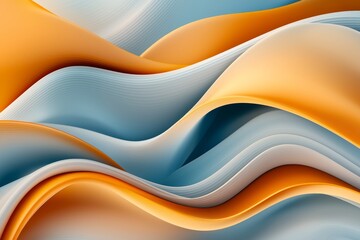Obraz premium Abstract Orange and Blue Wave Background Modern Swirling Fluid Design Texture
