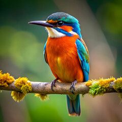 Obraz premium Beautiful wild bird perched on a branch in nature