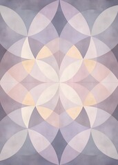 Abstract Geometric Flower Pattern in Pastel Colors