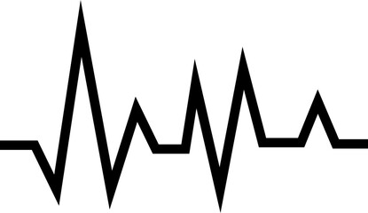 Heart beat line icon. Illustration of heartbeat and pulse rate signal of an abstract neon energy. Vector electrocardiogram and heart pattern. Wave pulse element isolated on transparent background.