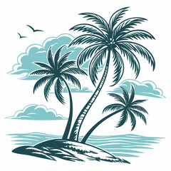 Palm Tree Silhouette Collection: Stock Vector Design