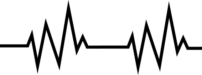 Heart beat line icon. Illustration of heartbeat and pulse rate signal of an abstract neon energy. Vector electrocardiogram and heart pattern. Wave pulse element isolated on transparent background.