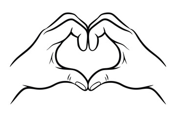 Fototapeta premium Two hands make a love sign vector illustration1.eps
