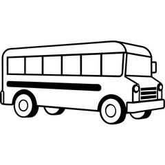 Vintage School Bus in Simple Vector Style