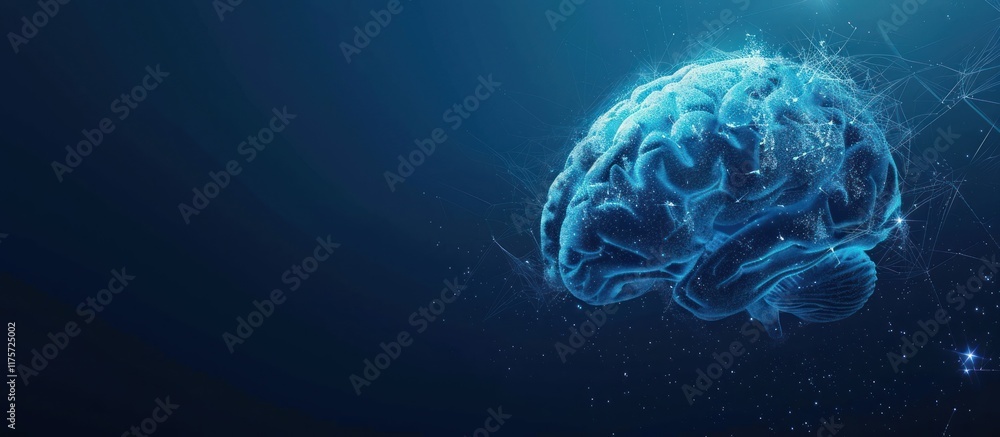 Aufkleber illuminated brain: a conceptual visualization of human intellect and neural networks