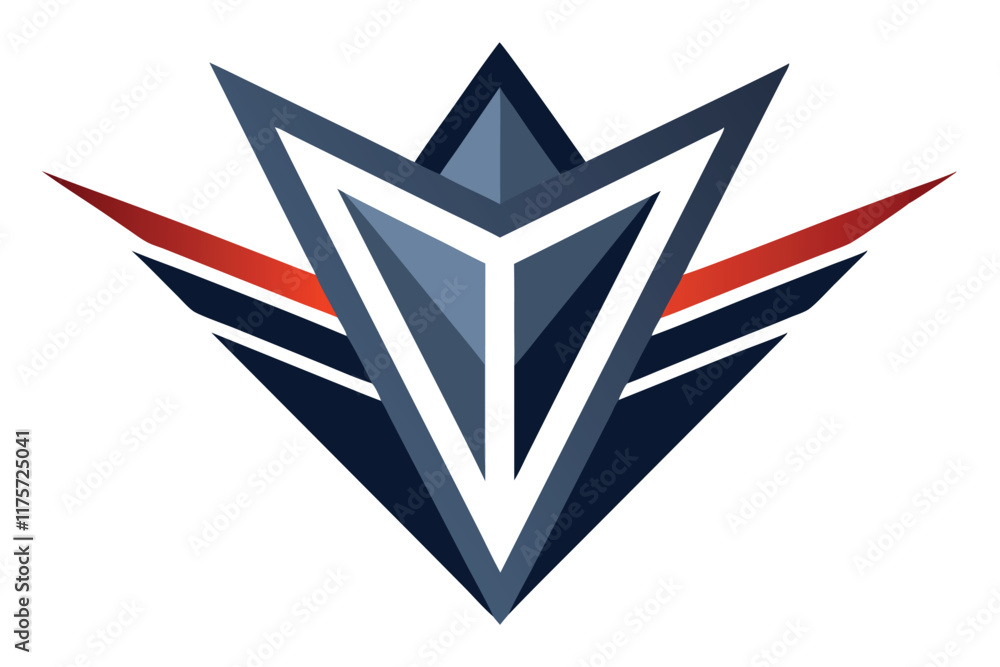 Poster the logo features a bold geometric design with sharp lines and a striking color palette, exuding sop