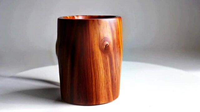 wooden coffee cup white background. generated with AI
