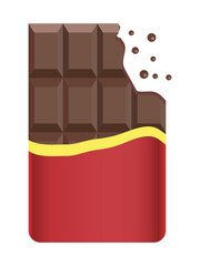 Chocolate bar icon. Chocolate bar icon silhouette isolated on white background. Modern and editable chocolate tasty sweet food flat design. Simple icons vector illustration. EPS 10