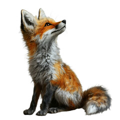 Obraz premium a painting of a red fox PNG image, PNG file, Generative art.