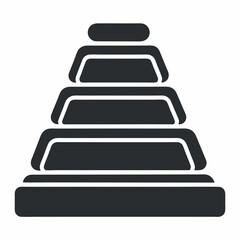 Black-and-White Stacked Icon Art