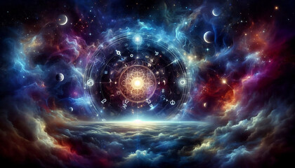 Obraz premium A magical map of moons and stars