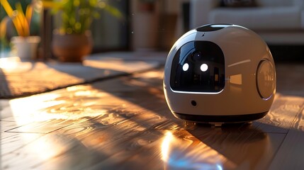 Fototapeta premium Automated Home Maintenance Robots Performing Cleaning and Repair Tasks for a Futuristic and Organized Household