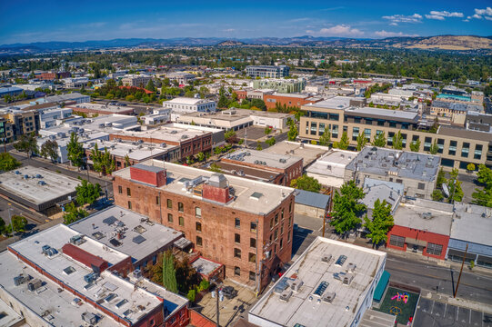 Aerial View of Medford, Oregon during Summer