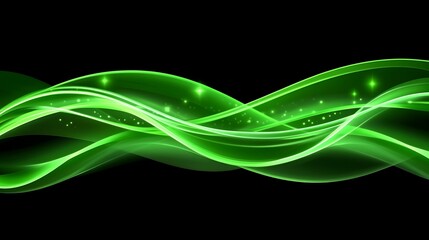 Obraz premium Abstract Green Wave Design With Sparkling Lights