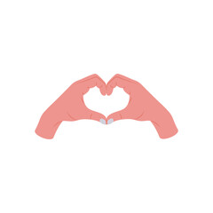 Fototapeta premium Hand Heart Flat Icon, Vector illustration