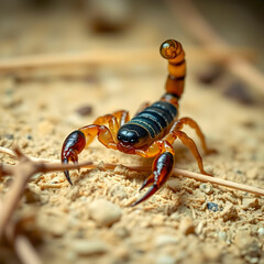 Male scorpion goes on straw scorpion attacks