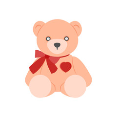 Teddy Bear Flat Icon, Vector illustration