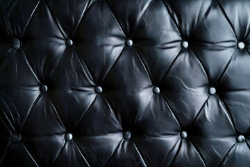 Naklejka premium Elegant Black Leather Tufted Texture with Minimalist Diamond Pattern