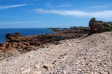 Obraz premium Beach on the Brehat island in Brittany in France, Europe